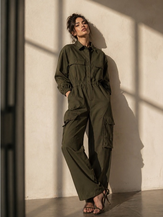 Fashion Nova Pants - Fashion Nova Olive Utility Jumpsuit Size S Cargo Chic One Piece